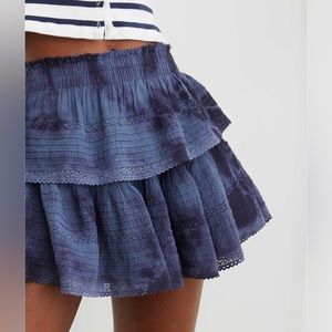 Aerie Rock n Ruffle tie dye mini skirt